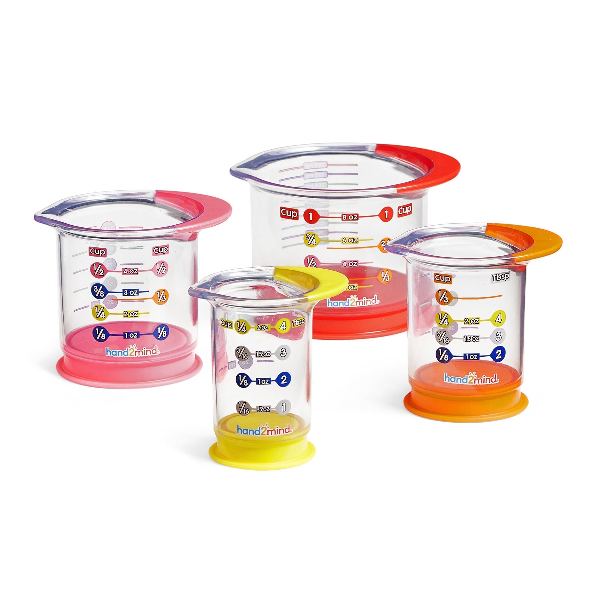 Rainbow Fraction Liquid Measuring Cups, Rainbow Fraction Liquid Measuring Cups,learning resources, learning to measure,fractions resources,EYFS measuring, Rainbow Fraction Liquid Measuring Cups,Make learning to measure easy and fun with the Rainbow Fraction Liquid Measuring Cups. These colorful, food-safe, dishwasher-safe, liquid measuring cups provide a hands-on way for children to learn measurement concepts such as volume, capacity, and fractions while cooking or engaging in imaginative play.Plus these Ra