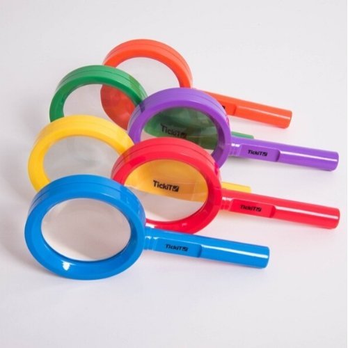 Rainbow Magnifiers Pack of 6, Rainbow Magnifiers Pack of 6,TickiT® Rainbow Magnifiers,TickiT® Rainbow,TickiT® Toys, Rainbow Magnifiers Pack of 6,TickiT® Rainbow Magnifiers are the perfect size for small hands. The brightly coloured hand magnifiers are an ideal way for your child to examine and investigate items from their natural environment, such as leaves, soil, natural patterns and insects.The lens enables up to 3x magnification for close up inspection.Rainb,Rainbow Magnifiers PackTickiT® Rainbow Magnifi