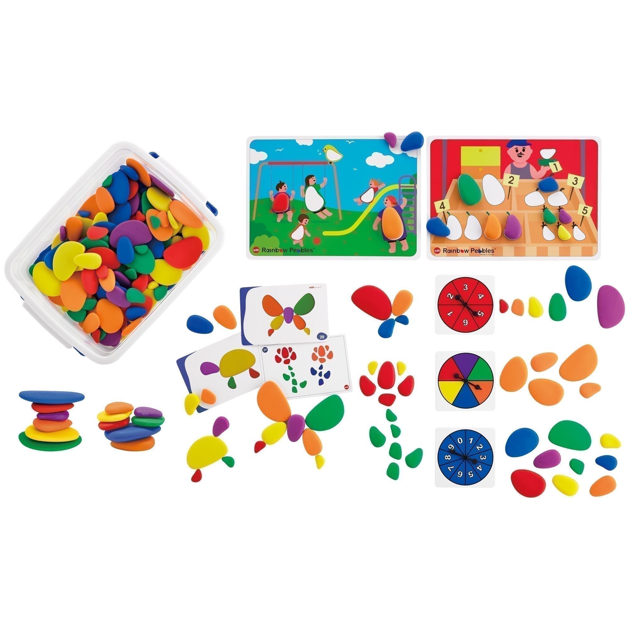 Rainbow Pebbles® Classroom Set, Rainbow Pebbles® Classroom Set,ShopEDEX,Edex education rainbow pebbles,rainbow pebbles classroom set, Rainbow Pebbles® Classroom Set,The edx education® Rainbow Pebbles® Classroom Set is fantastic for children to play, learn and get creative! These safe, smooth and tactile pebbles will spark your child's curiosity and encourage them to use their imagination to develop unique and interesting ways to incorporate them into play. Their odd shape makesThe edx education® Rainbow Peb