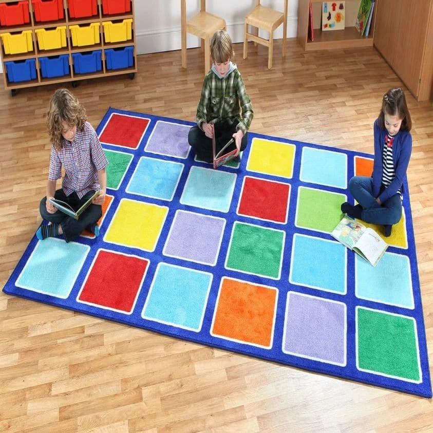 Rainbow Rectangle Placement Carpet, Rainbow Rectangle Placement Carpet,school carpets,school mats and rugs,kit4kids carpet,school furniture, Rainbow Rectangle Placement Carpet,This highly colourful Rainbow Rectangle Placement Carpet measures 3 x 2m The Rainbow™ Rectangle Placement Carpet is great for reading areas or just a bright addition to the classroom or nursery environment.The Rainbow Rectangle Placement Carpet features 24 placement squares. Rainbow Rectangle Placement CarpetThis highly colourful Rain