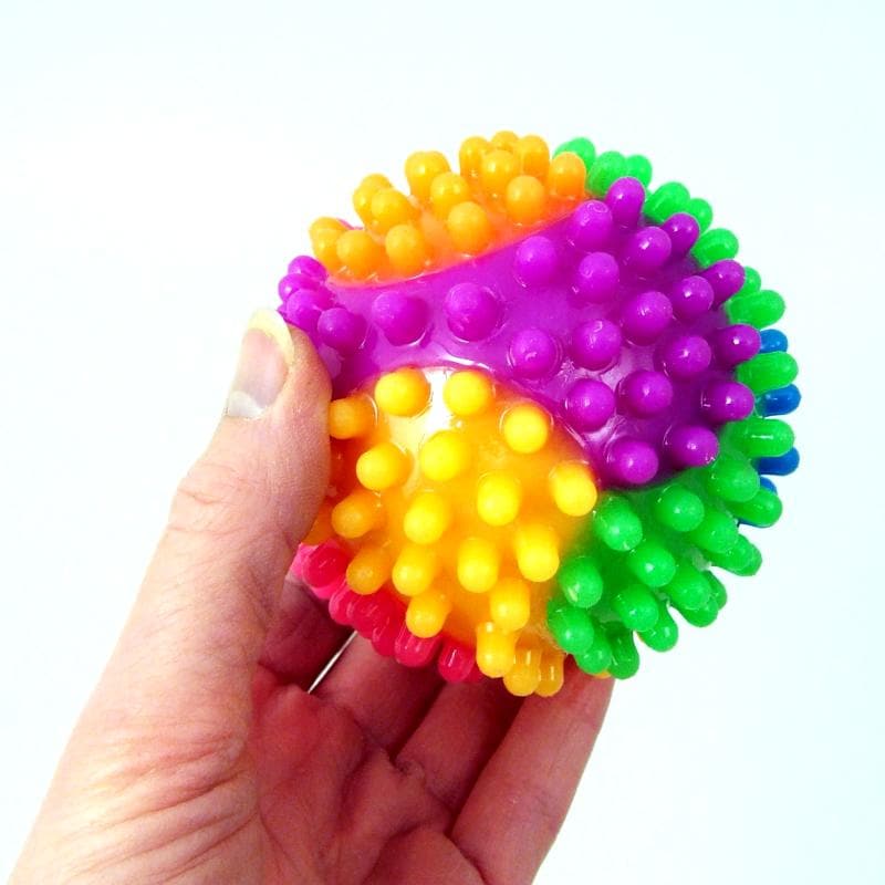 Rainbow Spikey Ball Light Up, Rainbow Spikey Ball Light Up,spikey rainbow ball,flashing bobble ball,rainbow light up ball, Rainbow Spikey Ball Light Up,The Rainbow Spikey Ball Light Up is one colourful stress ball with a spikey texture to match! This rubbery, spiked-out, light-up ball is great for relieving your stress and for adding colour to your sensory collection, while at the same time the spikes will hit all the relaxing pressure points when you grab and squeeze,Rainbow Spikey Ball LightThe Rainbow Sp