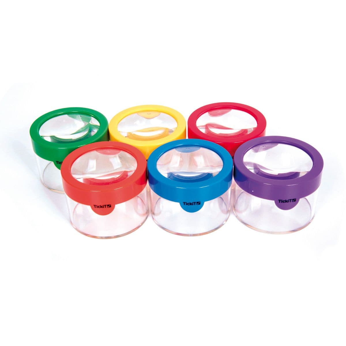 Rainbow Viewers Pack of 6, Rainbow Viewers Pack of 6,TickIT Rainbow Viewers,Rainbow viewers,exploration play resources, Rainbow Viewers Pack of 6,The Rainbow Viewers are a set of observation pots with a magnifier in the brightly coloured push on lids.The Rainbow Viewers are ideal for investigating natural resources up close. The Rainbow Viewers make it easy to view insects without harming and handling them. Can be used when children are investigating invertebrat,Rainbow Viewers Pack of 6The Rainbow Viewers 