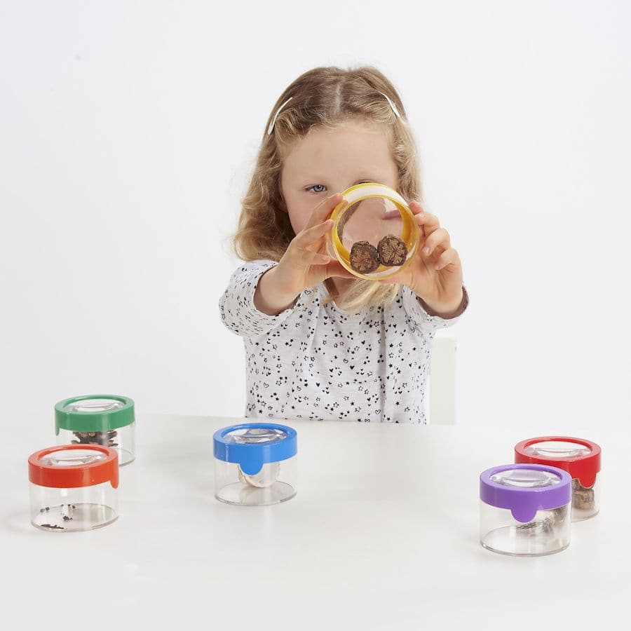 Rainbow Viewers Pack of 6, Rainbow Viewers Pack of 6,TickIT Rainbow Viewers,Rainbow viewers,exploration play resources, Rainbow Viewers Pack of 6,The Rainbow Viewers are a set of observation pots with a magnifier in the brightly coloured push on lids.The Rainbow Viewers are ideal for investigating natural resources up close. The Rainbow Viewers make it easy to view insects without harming and handling them. Can be used when children are investigatingThe Rainbow Viewers are a set of observation pots with a m