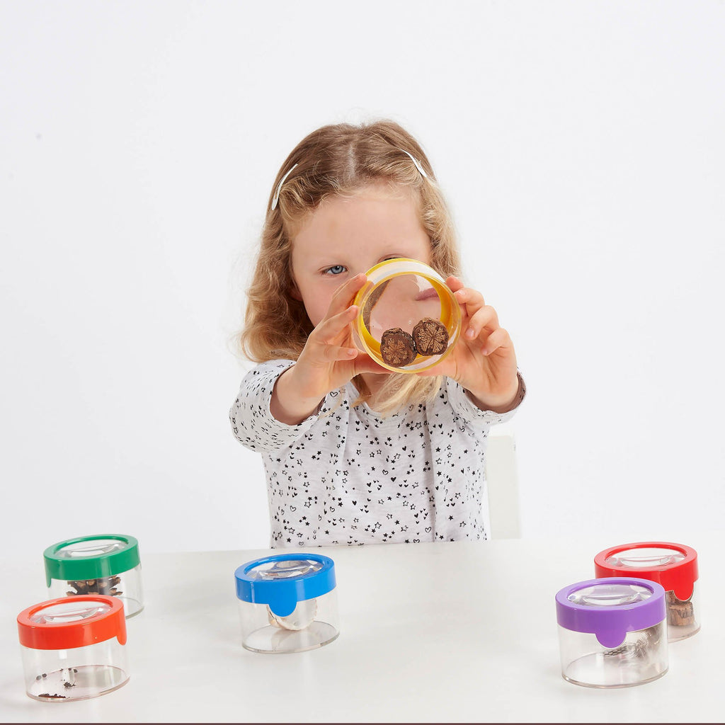 Rainbow Viewers Pack of 6, Rainbow Viewers Pack of 6,TickIT Rainbow Viewers,Rainbow viewers,exploration play resources, Rainbow Viewers Pack of 6,The Rainbow Viewers are a set of observation pots with a magnifier in the brightly coloured push on lids.The Rainbow Viewers are ideal for investigating natural resources up close. The Rainbow Viewers make it easy to view insects without harming and handling them. Can be used when children are investigatingThe Rainbow Viewers are a set of observation pots with a m