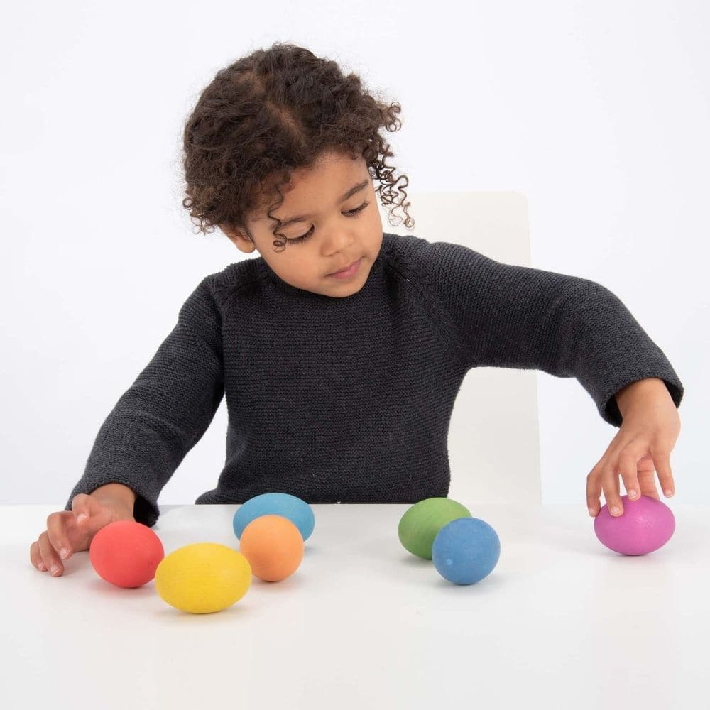 Rainbow Wooden Eggs, Rainbow Wooden Eggs,Rainbow wooden toys,rainbow wooden resources,traditional wooden toys,childrens wooden toys,durable wooden toys,educational wooden toys, Rainbow Wooden Eggs,The TickiT® Rainbow Wooden Eggs set offers a delightful way for young learners to explore colour, pattern-making, and imaginative play. Crafted from beautiful, smooth beech wood, each egg reveals the natural wood grain and comes in one of the seven vibrant colours of the rainbow. Rainbow Wooden Eggs Benefits: Crea