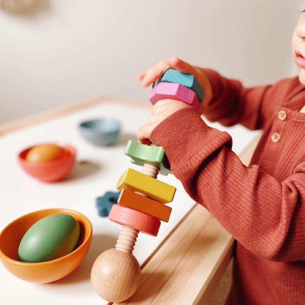 Rainbow Wooden Shape Twister, Rainbow Wooden Shape Twister,Fine motor skills resources,fine motor skills toys,fine motor skills toys resources,classroom resources fine motor skills, Rainbow Wooden Shape Twister,Introducing the TickiT® Rainbow Wooden Shape Twister—an engaging and beautifully crafted educational toy designed to captivate young minds while supporting foundational learning skills. Made from smooth, solid beechwood with a natural woodgrain finish, this shape twister is inspired by the seven colo