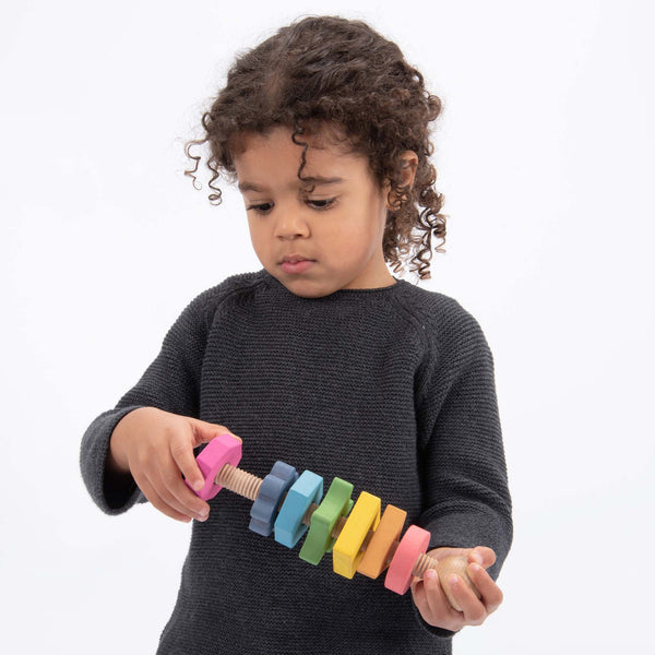 Rainbow Wooden Shape Twister, Rainbow Wooden Shape Twister,Fine motor skills resources,fine motor skills toys,fine motor skills toys resources,classroom resources fine motor skills, Rainbow Wooden Shape Twister,Introducing the TickiT® Rainbow Wooden Shape Twister—an engaging and beautifully crafted educational toy designed to captivate young minds while supporting foundational learning skills. Made from smooth, solid beechwood with a natural woodgrain finish, this shape twister is inspired by the seven colo