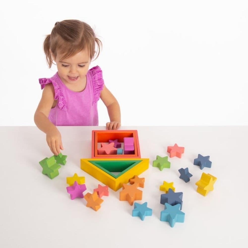 Rainbow Wooden Stars, Rainbow Wooden Stars, Rainbow wooden toys,rainbow wooden resources,traditional wooden toys,children s wooden toys,durable wooden toys,educational wooden toys, Rainbow Wooden Stars,The TickiT® Rainbow Wooden Stars set is a delightful, versatile learning tool designed to inspire creativity and exploration in young children. Made from smooth, solid beechwood, each star in this set is finished to highlight the natural woodgrain, with vibrant rainbow colours adding a playful touch. With a v