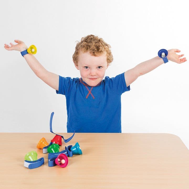 Rainbow Wrist Bells Set of 8, Rainbow Wrist Bells Set of 8,childrens musical wrist bells,Rainbow Wrist Bells Set of 8, Rainbow Wrist Bells Set of 8,Beautiful set of 8 Wrist bells designed for children to use. Each bell is differentiated by colour and sounds one note of the octave. Each bell has a wrist strap with Velcro which is perfect for young children and those who are unable to grip a hand bell. The set comes with an A4 sheet of music with the notesBeautiful set of 8 Wrist bells designed for children t