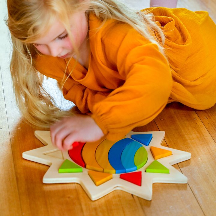 Rainbow in the Sun, Rainbow in the Sun,Freckled Frog Rainbow in the Sun wooden puzzle,wooden toy puzzles, Rainbow in the Sun,The Rainbow in the Sun is made of sturdy wooden material which ensures durability and long-lasting playtime for little ones. The vibrant colours and adorable sun shape make this Rainbow in the Sun puzzle a fun addition to playtime while still providing educational benefits. NotThe Rainbow in the Sun is made of sturdy wooden material which ensures durability and long-lasting playtime f