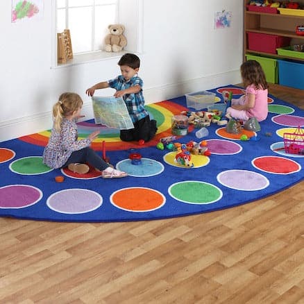 Rainbow™ Large Semi-Circle Placement Carpet, Rainbow™ Large Semi-Circle Placement Carpet,Rainbow Large Semi Circle Placement carpet,learning carpet,school corner carpets,classroom rugs, Rainbow™ Large Semi-Circle Placement Carpet,The Rainbow Large Semi-Circle Placement Carpet is ideal for reading areas or just a bright addition to the classroom environment. The Rainbow Large Semi-Circle Placement Carpet is crease and abrasion resistant with special anti-slip safety backing, this carpet meets all relevant sa