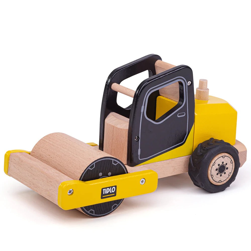 Road Roller, Road Roller,Tidlo Road Roller,Construction toys,wooden toys,builder toys,wooden themed building toys, Road Roller,The Tidlo Road Roller is the perfect addition to any construction-themed play, designed to flatten and smooth out toy roads for the busy traffic of little imaginations. This sturdy yellow road roller, with its large rotating drum, mimics a real-life road roller, allowing children to immerse themselves in their construc,Road RollerThe Tidlo Road Roller is the perfect addition to any 