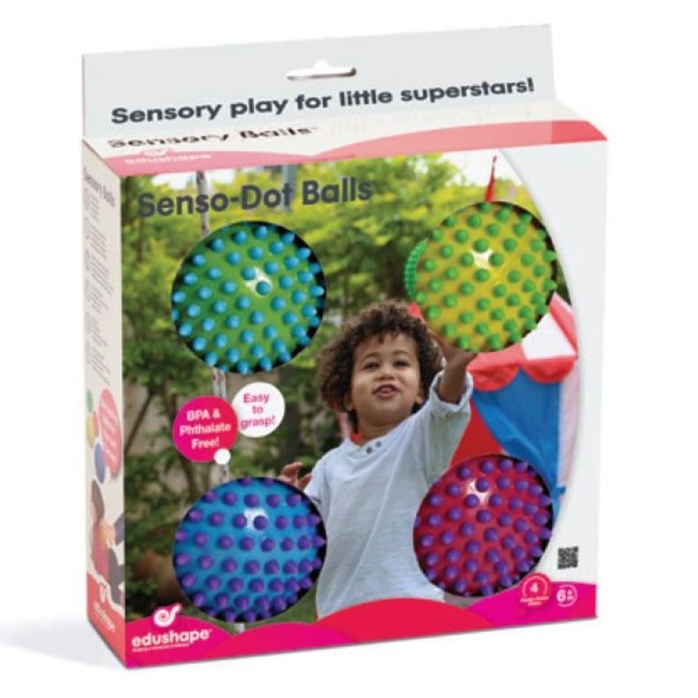 Senso Dot Balls Pack of 4, Senso Dot Balls Pack of 4,senso dot balls,Edushape Senso Dot Balls Pack of 4.sensory balls,sensory ball toy,special needs sensory balls, Senso Dot Balls Pack of 4,The Senso Dot Sensory Balls offer a multi-faceted sensory experience for children, making them an ideal choice for both educational and therapeutic settings. Here's a breakdown of the many benefits they offer: Motor Skills Development: These sensory balls aid in developing both fine and gross motor skills. From an earl,S