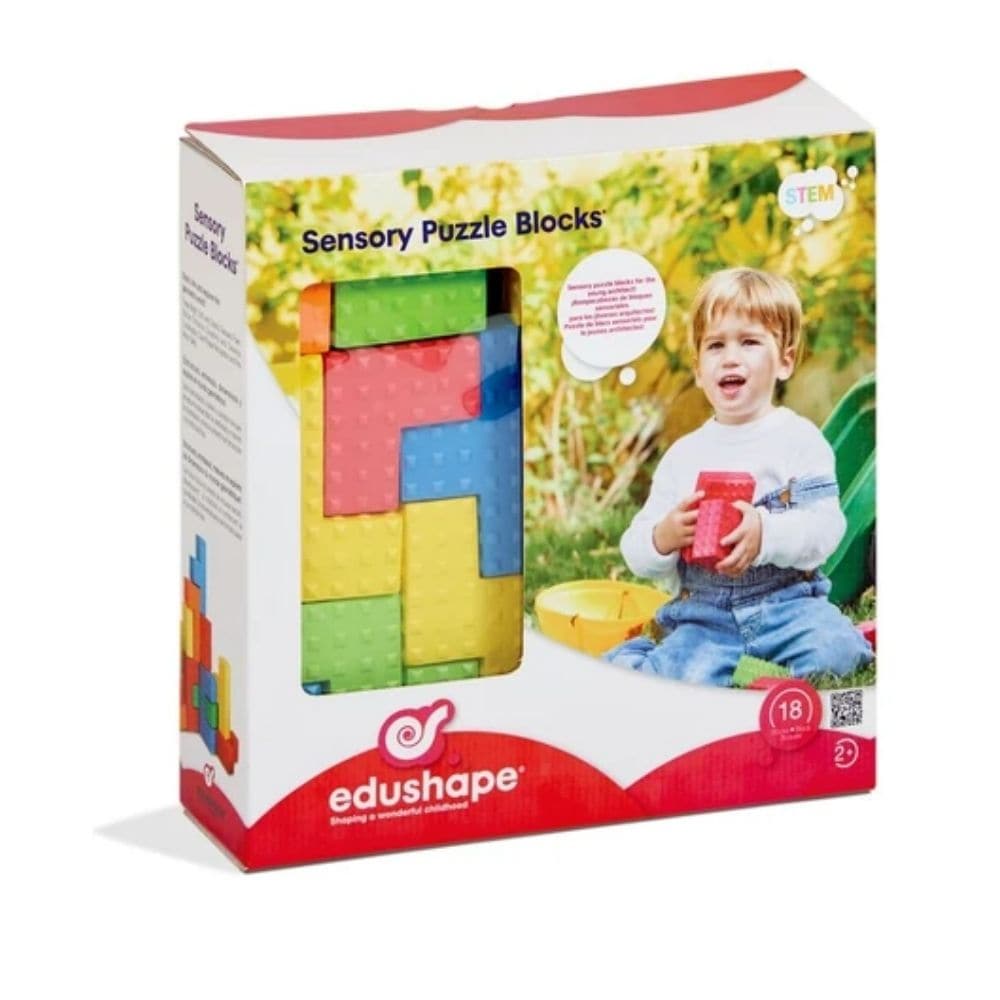 Sensory Puzzle Blocks Pack of 18, Sensory Puzzle Blocks Pack of 18,Edushape Sensory Blocks,sensory puzzle blocks,edushapre sensory puzzle blocks,sensory bricks, Sensory Puzzle Blocks Pack of 18,The Sensory Puzzle Blocks Pack of 18 is the perfect educational toy for children of all ages. These brightly coloured Edu-foam blocks come in a variety of shapes, including C, T, L, and zig-zag structures, which teach children about balance in construction. The textured surfaces of the blocks are perfect for small ha