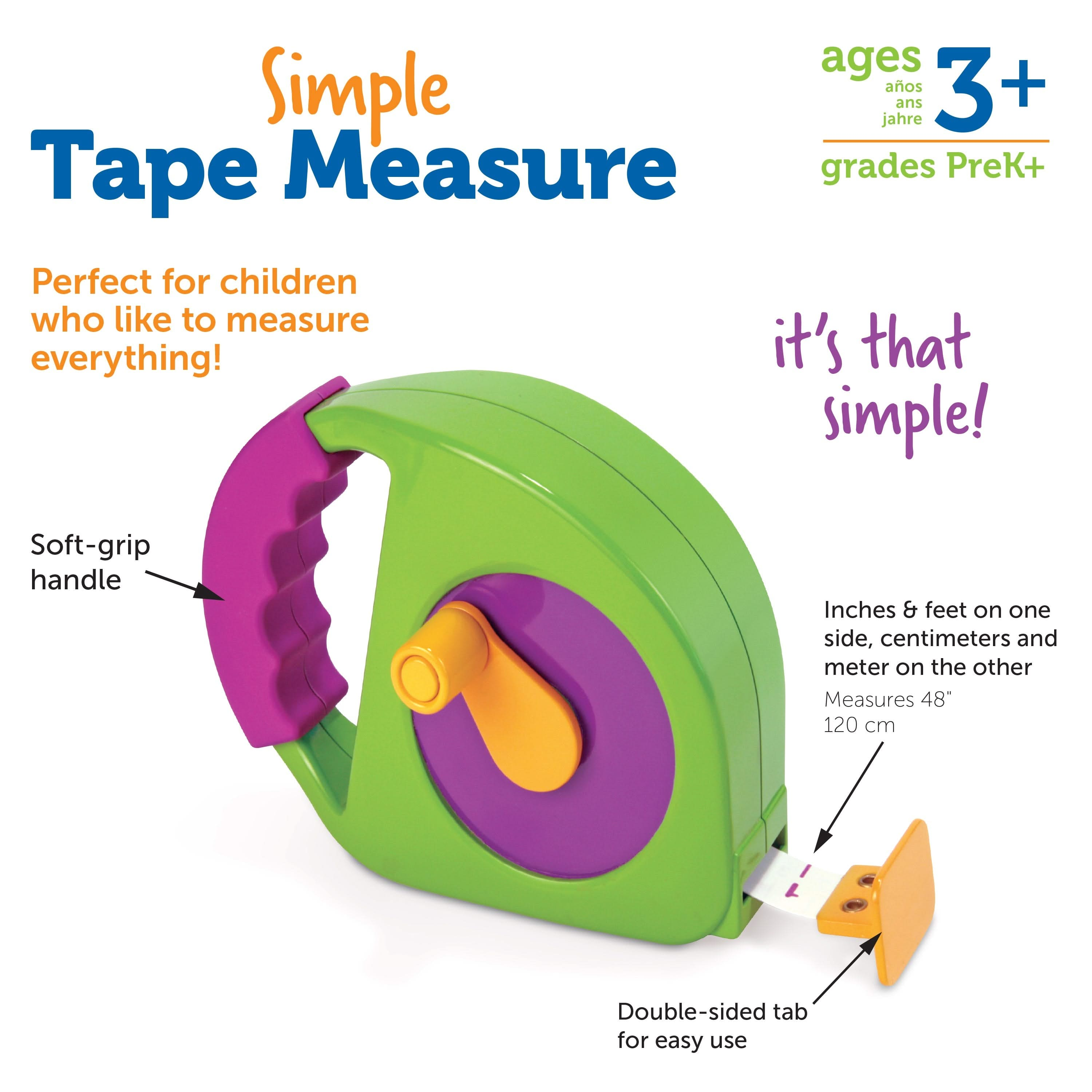 Simple Tape Measure, Simple Tape Measure,Learning Resources Simple Tape Measure,Learning Resources, Simple Tape Measure,The Simple Tape Measure is a versatile tool that is perfect for little explorers and doers. Designed with children in mind, this manual-wind tape measure is the perfect size for small hands to operate.With its appealing and contemporary design, this tape measure is sure to capture the attention and imagination of child,SimpleThe Simple Tape Measure is a versatile tool that is perfect for l