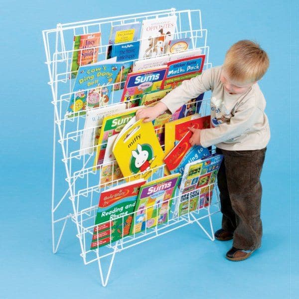 Single Sided Floor Standing Book Rack, Single Sided Floor Standing Book Rack,School book racks,vertical book racks,classroom book racks,classroom equipment, Single Sided Floor Standing Book Rack,This single sided mobile book rack holds books face on and is ideal for moving books between classrooms. The Single Sided Floor Book Rack has a plastic coated finish for easy cleaning. The Single Sided Floor Standing Book Rack is a great value book storage solution for any classroom or early years setting.This singl