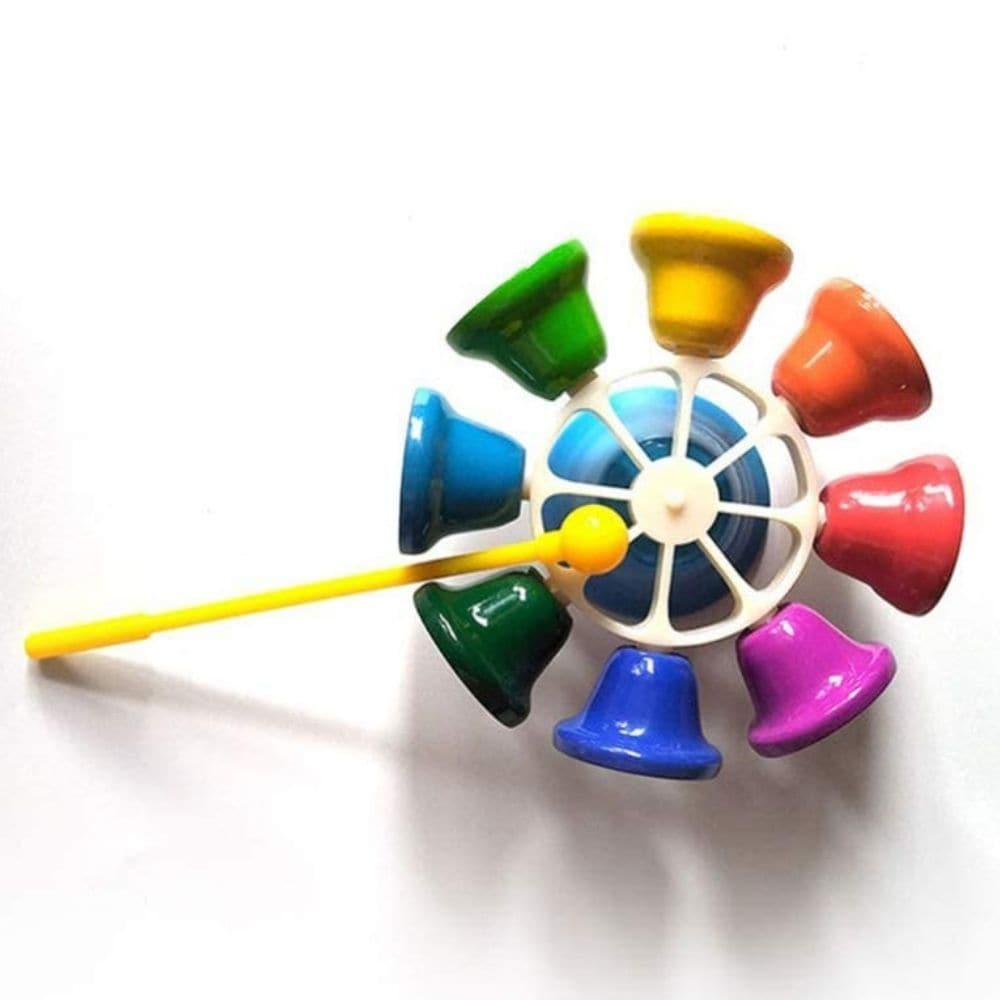 Small Carousel Bells, Small Carousel Bells,rainbow spinning bells,rainbow bells,spinning bells toy,carousel bells toy, Small Carousel Bells,Small Carousel Bells Introduce children to the joy of music with the Small Carousel Bells, a unique musical instrument that makes learning fun and accessible. This instrument features a rotating plastic stand with 8 colourful bells, each tuned to a different note on the musical scale. When tapped with the included mall,SmallSmall Carousel Bells Introduce children to the