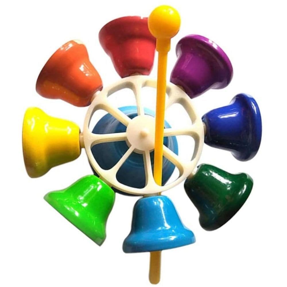 Small Carousel Bells, Small Carousel Bells,rainbow spinning bells,rainbow bells,spinning bells toy,carousel bells toy, Small Carousel Bells,Small Carousel Bells Introduce children to the joy of music with the Small Carousel Bells, a unique musical instrument that makes learning fun and accessible. This instrument features a rotating plastic stand with 8 colourful bells, each tuned to a different note on the musicalSmall Carousel Bells Introduce children to the joy of music with the Small Carousel Bells, a u