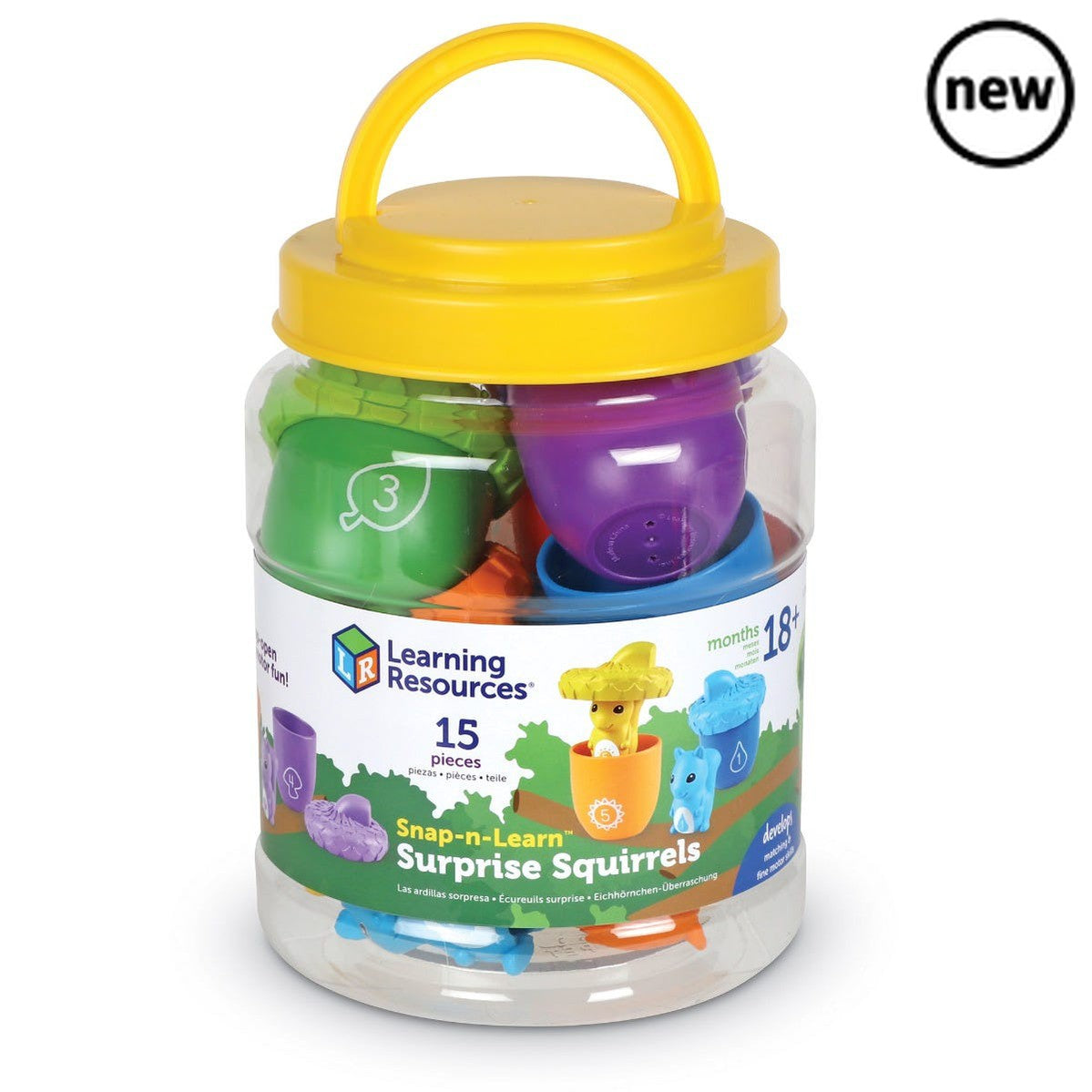 Snap-n-Learn Surprise Squirrels, Snap-n-Learn Surprise Squirrels,numeracy resources,school numeracy resources,school classroom resources, Snap-n-Learn Surprise Squirrels,What’s inside this colourful acorn toy? Could it be a friendly squirrel ready for preschool learning fun? As children pop the textured lids off the 5 colourful acorns to find the adorable squirrel hiding inside each one, they build essential early years skills through peek-a-boo play. There are 5 numbered acorns in thi,Snap-n-Learn Surprise