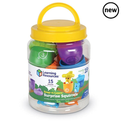 Snap-n-Learn Surprise Squirrels, Snap-n-Learn Surprise Squirrels,numeracy resources,school numeracy resources,school classroom resources, Snap-n-Learn Surprise Squirrels,What’s inside this colourful acorn toy? Could it be a friendly squirrel ready for preschool learning fun? As children pop the textured lids off the 5 colourful acorns to find the adorable squirrel hiding inside each one, they build essential early years skills throughWhat’s inside this colourful acorn toy? Could it be a friendly squirrel re