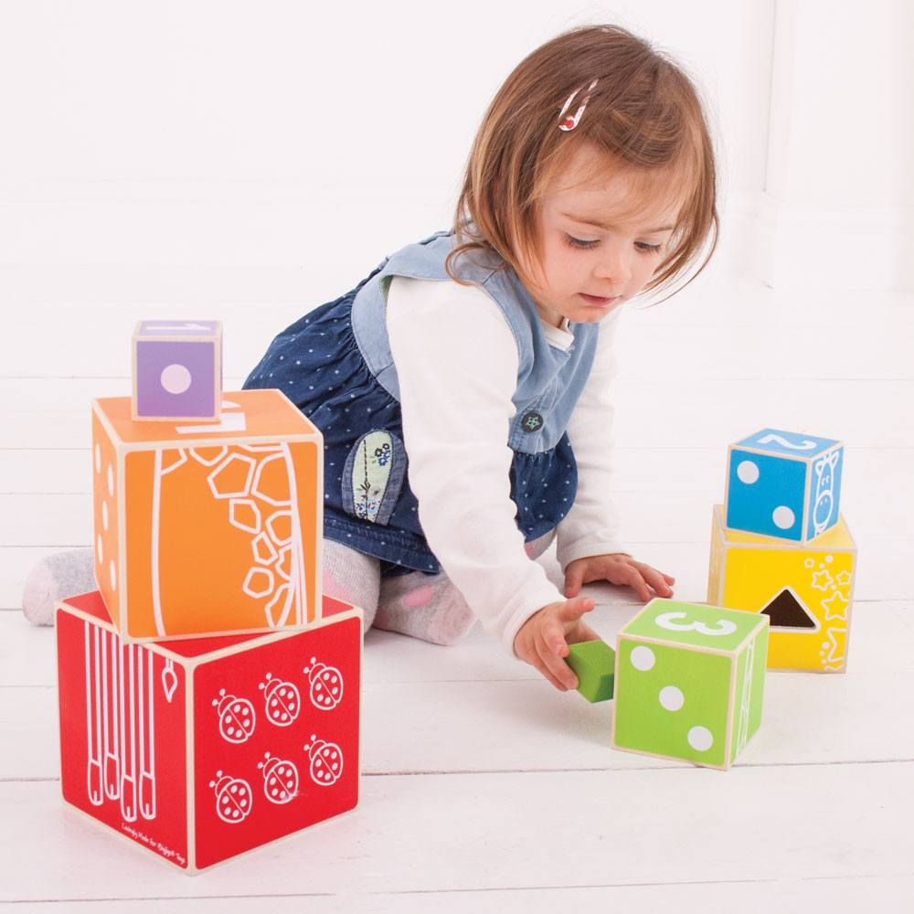 Stacking Cubes, Stacking Cubes,Bigjigs wooden stacking cube,wooden stacking cubes,stacking wooden blocks, Stacking Cubes,These brightly coloured wooden Stacking Cubes provide lots of different activities including a shape sorter and a tall giraffe to construct! Each cube is numbered from smallest to largest (1 to 6), with the corresponding number of dots and animals appearing on the faces of each cube. Stack them up and learn to recognis,Stacking CubesThese brightly coloured wooden Stacking Cubes provide lo