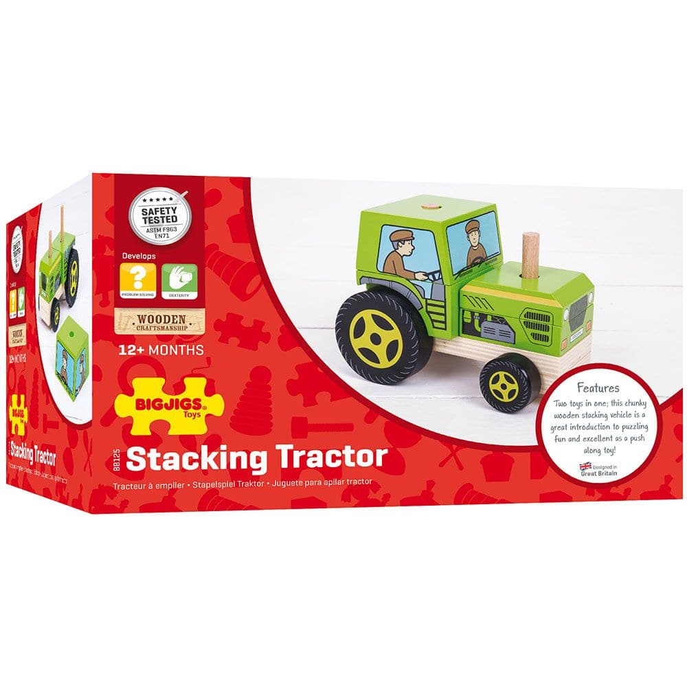 Stacking Tractor, Stacking Tractor,shape sequencing games,shape sequencing toys,shape recognition games, Stacking Tractor,The Farmer is on his way to a new countryside adventure in the Bigjigs Toys Stacking Tractor. This vibrant green wooden stacking toy has fine painted detailing and looks similar to the real thing! Kids can develop their dexterity and problem-solving skills with this 2 in 1 stacking and push along toy. Before you can ge,StackingThe Farmer is on his way to a new countryside adventure in th