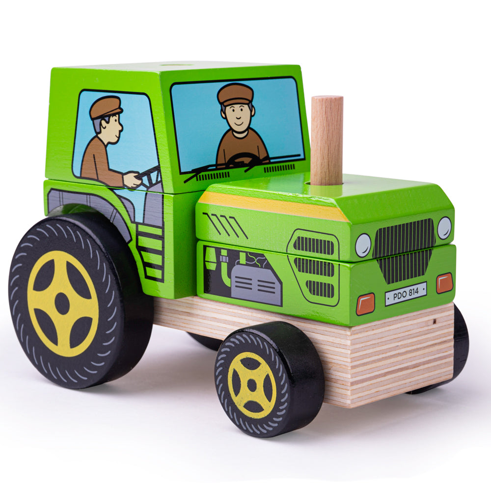 Stacking Tractor, Stacking Tractor,shape sequencing games,shape sequencing toys,shape recognition games, Stacking Tractor,The Farmer is on his way to a new countryside adventure in the Bigjigs Toys Stacking Tractor. This vibrant green wooden stacking toy has fine painted detailing and looks similar to the real thing! Kids can develop their dexterity and problem-solving skills with this 2 in 1 stacking and push along toy. Before you can ge,StackingThe Farmer is on his way to a new countryside adventure in th