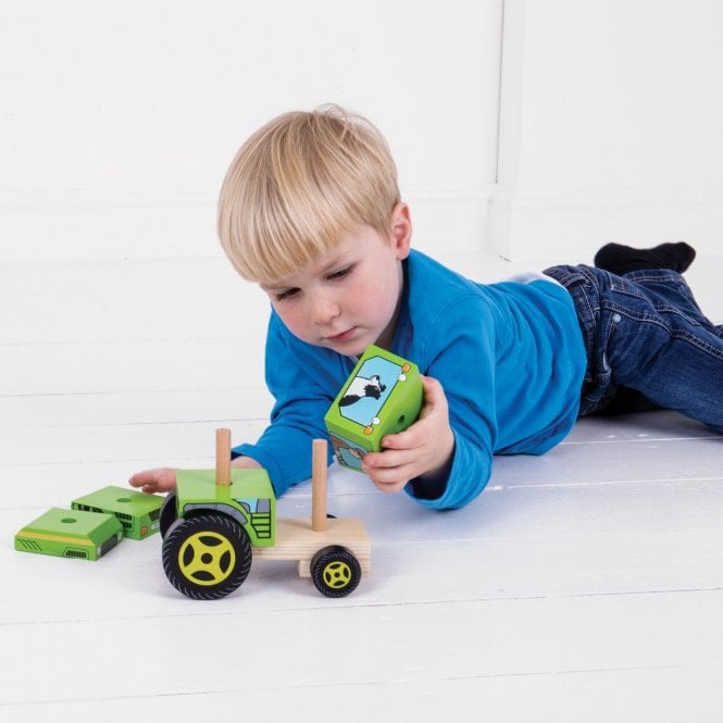 Stacking Tractor, Stacking Tractor,shape sequencing games,shape sequencing toys,shape recognition games, Stacking Tractor,The Farmer is on his way to a new countryside adventure in the Bigjigs Toys Stacking Tractor. This vibrant green wooden stacking toy has fine painted detailing and looks similar to the real thing! Kids can develop their dexterity and problem-solving skills with this 2 in 1 stacking and push along toy. Before you can ge,StackingThe Farmer is on his way to a new countryside adventure in th