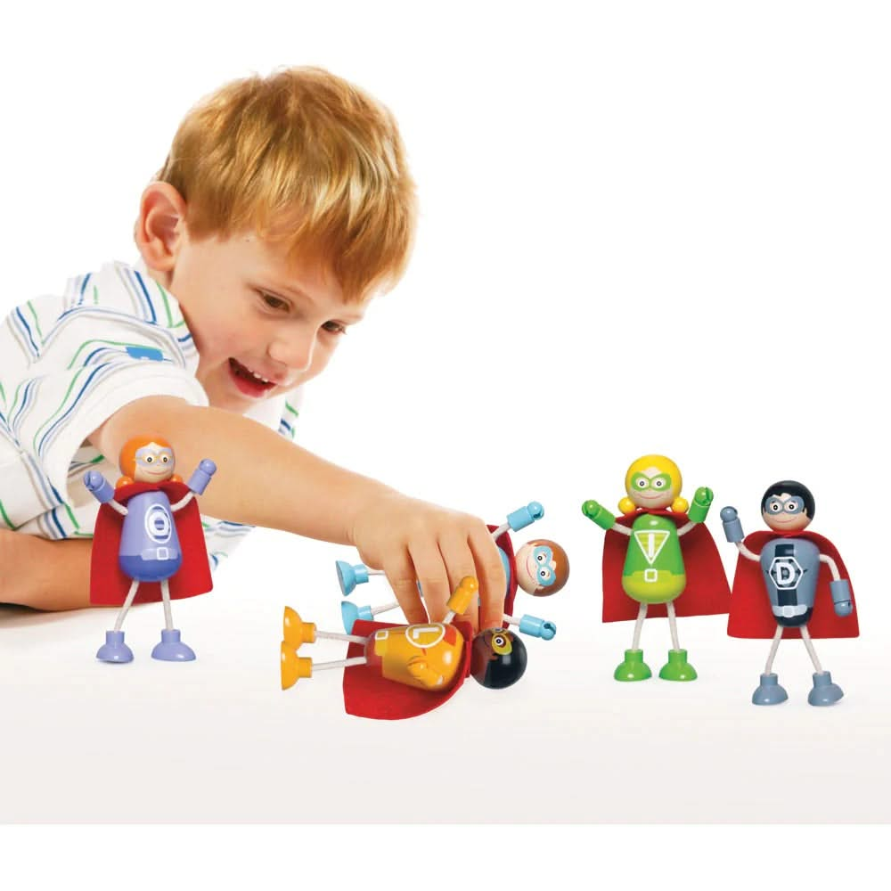 Superhero Figure Pack, Superhero Figure Pack,Superhero toys,Superhero wooden toys,superhero pretend play resources,superhero figures, Superhero Figure Pack,Introducing the dynamic and vibrant Superhero Figure Pack by TIDLO! These characters are not just your ordinary heroes; they are here, ready and roaring to embark on world-saving missions! 🌟 Vivid and Enthralling Design: Each of these five superheroes comes clad in bright, eye-catching colours and sports a distinctiveIntroducing the dynamic and vibrant S