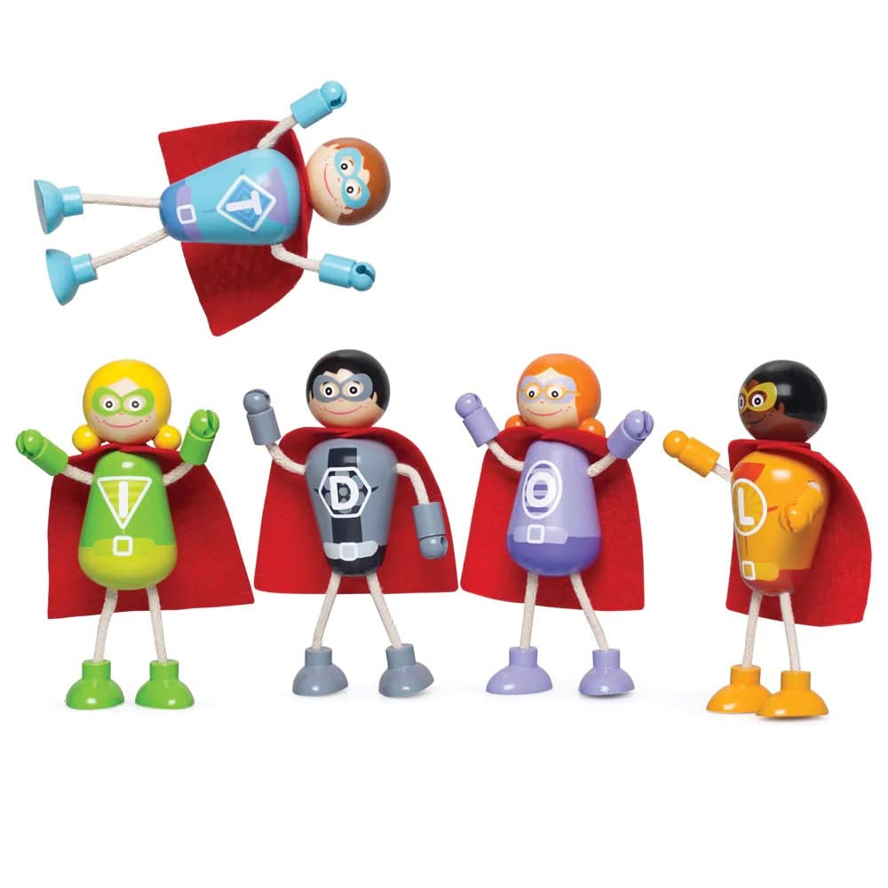 Superhero Figure Pack, Superhero Figure Pack,Superhero toys,Superhero wooden toys,superhero pretend play resources,superhero figures, Superhero Figure Pack,Introducing the dynamic and vibrant Superhero Figure Pack by TIDLO! These characters are not just your ordinary heroes; they are here, ready and roaring to embark on world-saving missions! 🌟 Vivid and Enthralling Design: Each of these five superheroes comes clad in bright, eye-catching colours and sports a distinctiveIntroducing the dynamic and vibrant S