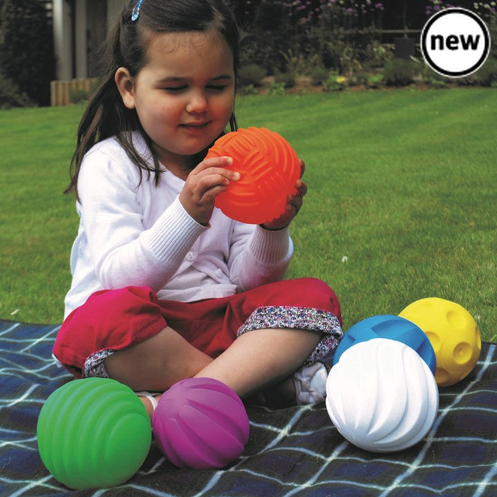 Tactile Ball Set, Tactile Ball Set of 6,tactile balls,tactile toys,sensory balls,sensory toys,sensory tactile balls,baby balls,childrens tactile sensory balls, Tactile Ball Set,The TickiT® Tactile Ball Set offers a wonderful sensory experience for young children, encouraging exploration, curiosity, and the development of fine motor skills. This set of six colourful, air-filled balls is crafted with unique textures and designed to captivate little hands and minds through the world of touch. Fr,Tactile BallTh