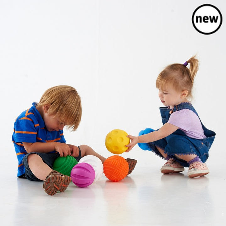 Tactile Ball Set, Tactile Ball Set of 6,tactile balls,tactile toys,sensory balls,sensory toys,sensory tactile balls,baby balls,childrens tactile sensory balls, Tactile Ball Set,The TickiT® Tactile Ball Set offers a wonderful sensory experience for young children, encouraging exploration, curiosity, and the development of fine motor skills. This set of six colourful, air-filled balls is crafted with unique textures and designed to captivate little hands and minds through the world of touch. Fr,Tactile Ball S