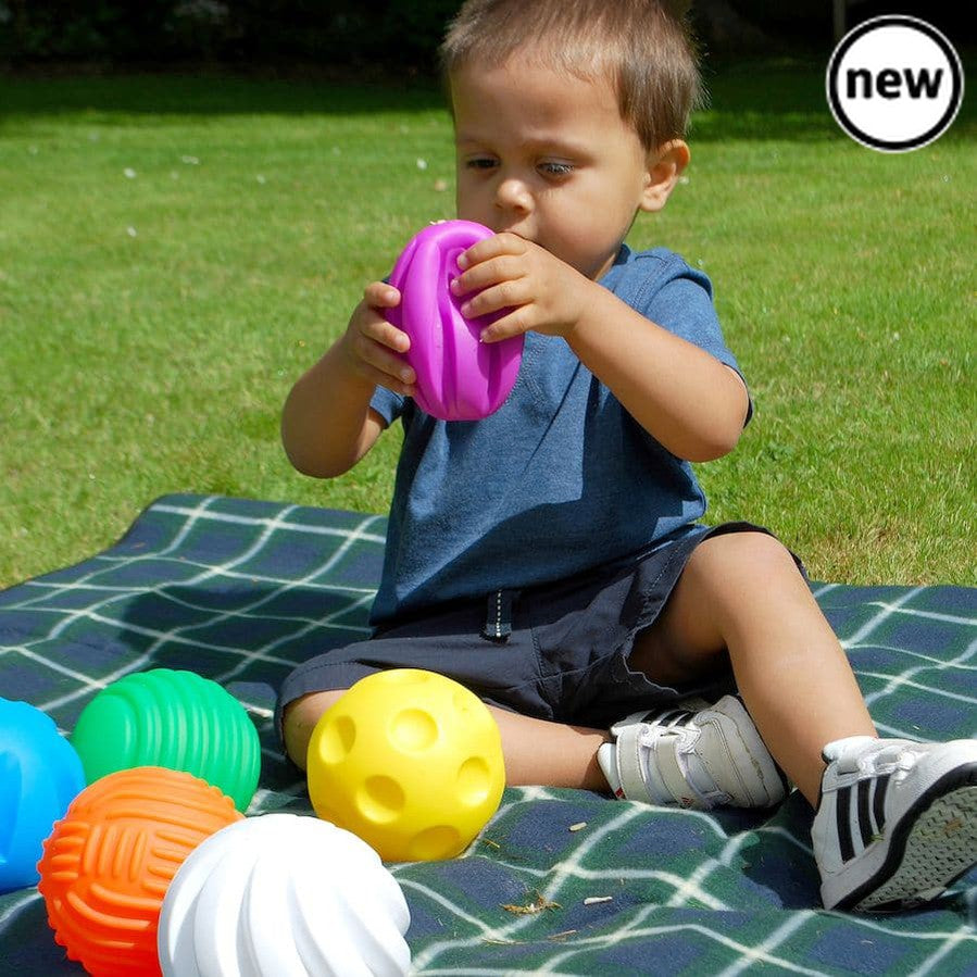 Tactile Ball Set, Tactile Ball Set of 6,tactile balls,tactile toys,sensory balls,sensory toys,sensory tactile balls,baby balls,childrens tactile sensory balls, Tactile Ball Set,The TickiT® Tactile Ball Set offers a wonderful sensory experience for young children, encouraging exploration, curiosity, and the development of fine motor skills. This set of six colourful, air-filled balls is crafted with unique textures and designed to captivate little hands and minds through the world of touch. Fr,Tactile BallTh