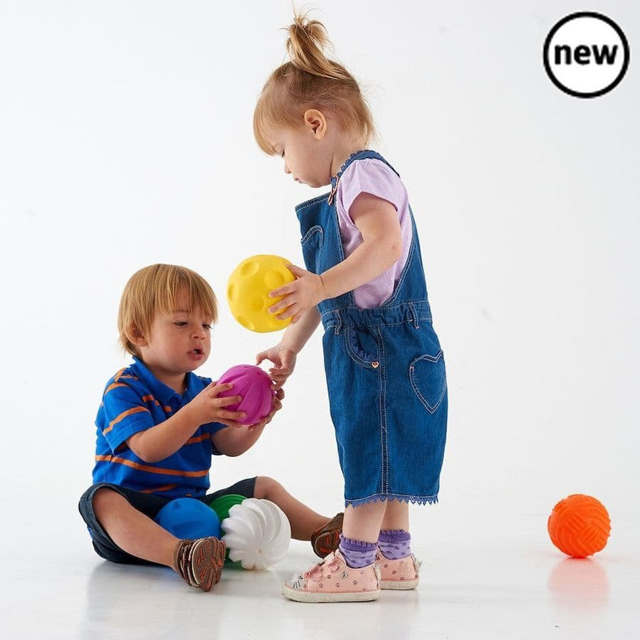 Tactile Ball Set, Tactile Ball Set of 6,tactile balls,tactile toys,sensory balls,sensory toys,sensory tactile balls,baby balls,childrens tactile sensory balls, Tactile Ball Set,The TickiT® Tactile Ball Set offers a wonderful sensory experience for young children, encouraging exploration, curiosity, and the development of fine motor skills. This set of six colourful, air-filled balls is crafted with unique textures and designed to captivate little hands and minds through the world of touch. Fr,Tactile BallTh