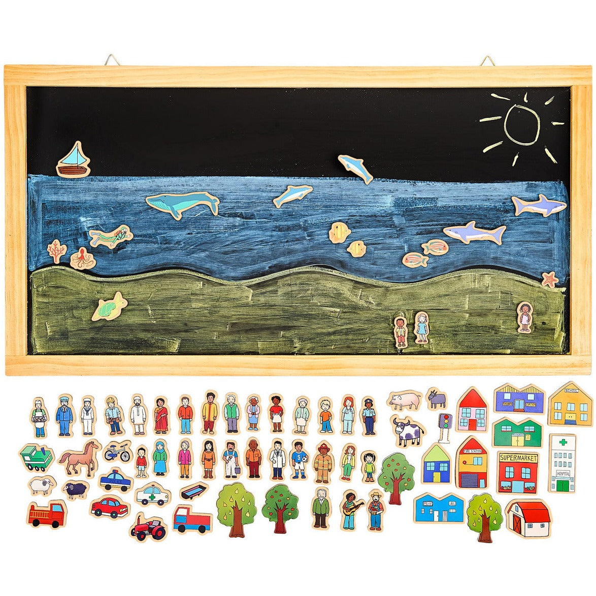 Tell a Story Magnetic Board, Tell a Story Magnetic Board,Freckled Frog Toys UK,YPO, YPO pricing, YPO Price match, Tell a Story Magnetic Board,Introduce your child to the joys of creative play and storytelling with our ultimate storytelling board! This amazing set provides the perfect opportunity for your child to explore their imagination while also opening up conversations about different roles within our community.Featuring a generously sized hangingIntroduce your child to the joys of creative play and st