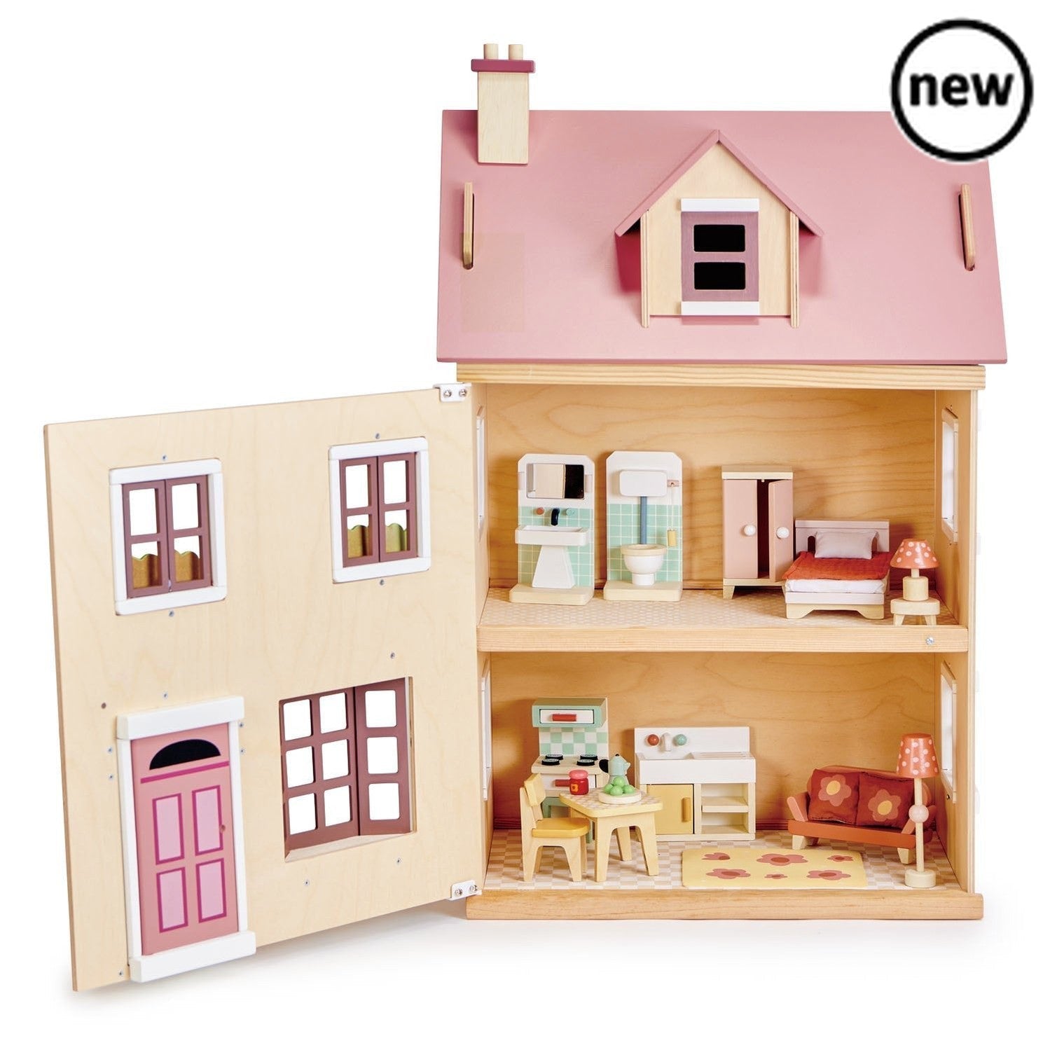 Tenderleaf Foxtail Villa (Pink), Tenderleaf Foxtail Villa (Pink),Dolls House,Wooden Dolls House,Children's dolls house, Tenderleaf Foxtail Villa (Pink),Tenderleaf Toys Foxtail Villa (Pink) Step into a world of charm and creativity with the Tenderleaf Toys Foxtail Villa (Pink) – a stunning town-style dolls house that promises hours of imaginative play. This mid-sized dolls house is beautifully designed with subtle, soft colours, making it a captivating addition toTenderleaf Toys Foxtail Villa (Pink) Step int