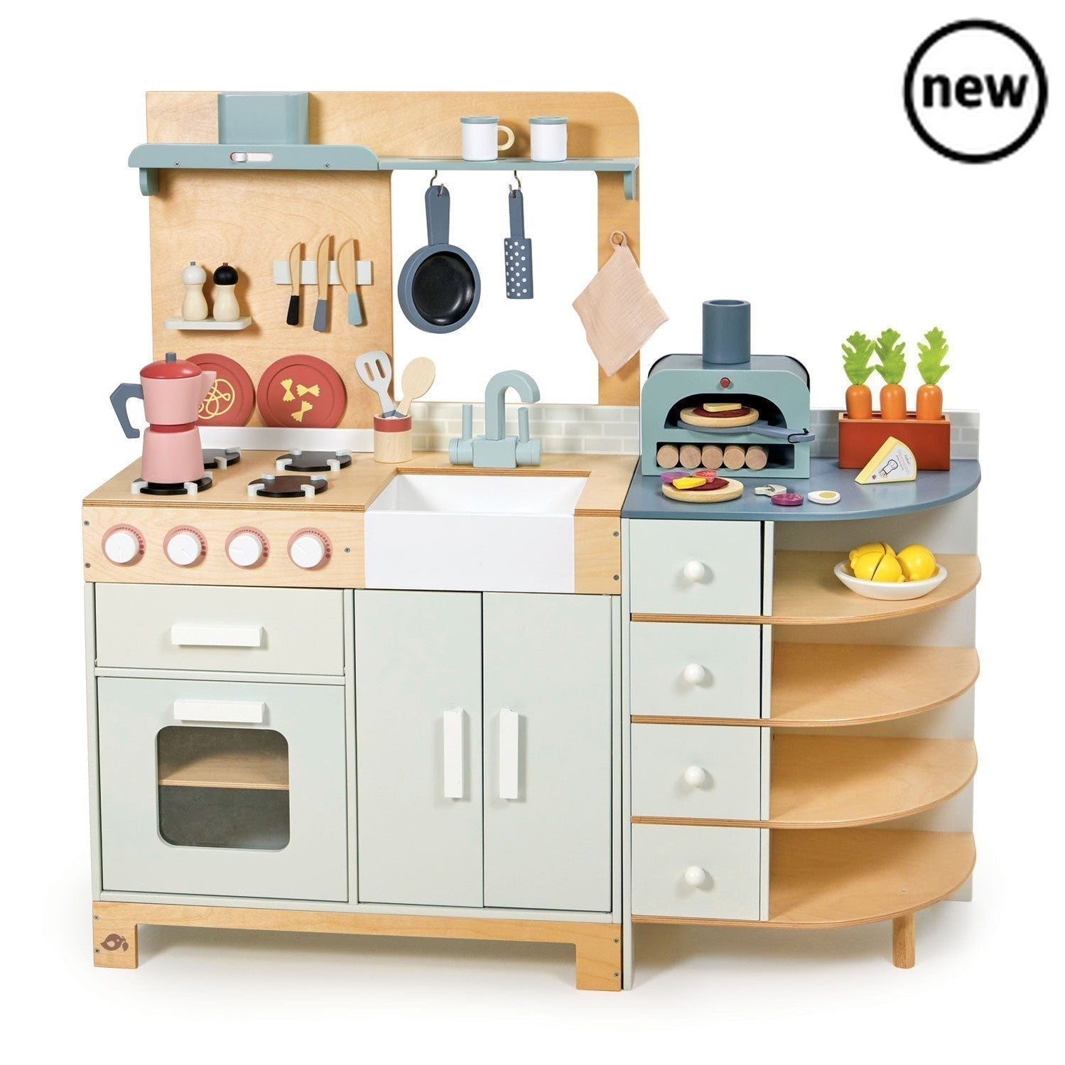 Tenderleaf Toys Wooden La Fiamma Grand Kitchen, Tenderleaf Toys Wooden La Fiamma Grand Kitchen,Wooden Toys,Tenderleaf, Tenderleaf Toys Wooden La Fiamma Grand Kitchen,Cook great foods in this magnificent La Fiamma Kitchen! A two-part kitchen - sink and cooker with back board, and a storage unit with pizza oven. Unit includes oven and grill with 4 clacking buttons, and double door storage unit under the sink. Features lots of accessories including: A pizza oven with 5 wooden logsCook great foods in this magni