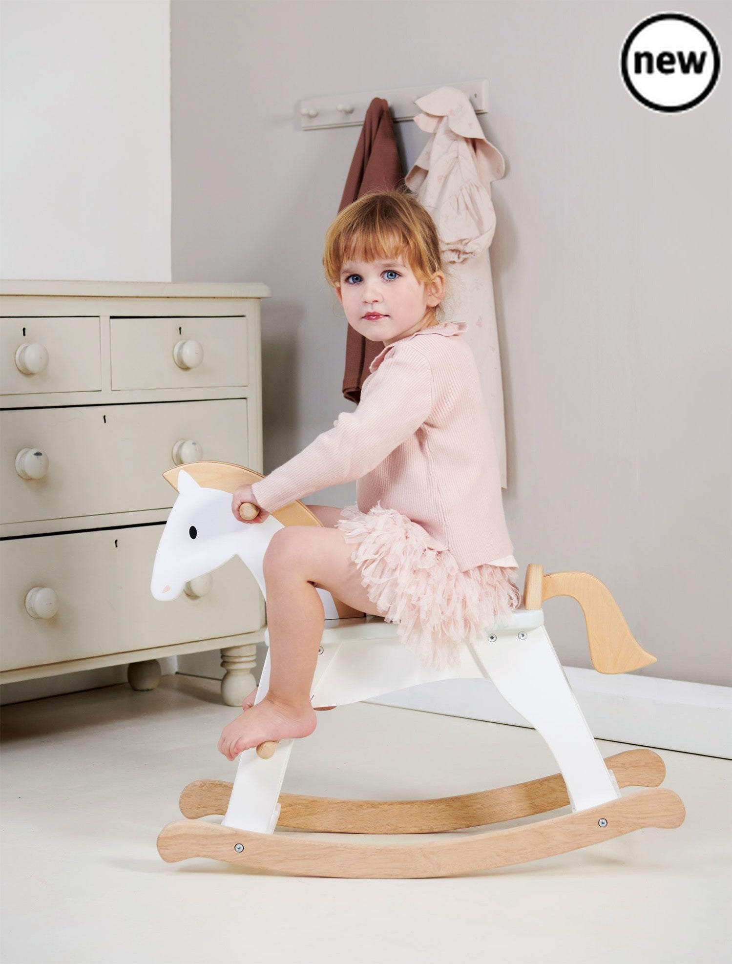 Tenderleaf Toys Wooden Lucky Rocking Horse, Tenderleaf Toys Wooden Lucky Rocking Horse,Wooden Toys,Tenderleaf, Tenderleaf Toys Wooden Lucky Rocking Horse,Gallop through the snowfields on your lucky horse. A premium rocking horse inspired by the classics. A traditional and essential toy for the nursery or playroom. Simple and chic, painted in white with details in natural wood.,Tenderleaf Toys Wooden Lucky Rocking HorseGallop through the snowfields on your lucky horse. A premium rocking horse inspired by the