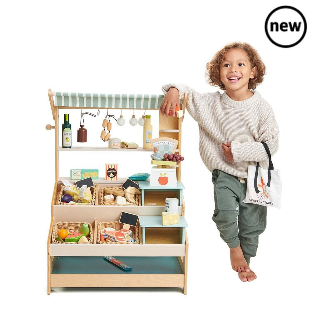 Tenderleaf Toys Wooden Market Stall with Shelves, Tenderleaf Toys Wooden Market Stall with Shelves,Wooden, Tenderleaf Toys Wooden Market Stall with Shelves,Tender Leaf General Stores is a market stall with shelves and two inter-changeable mini platforms so that it can be adapted to any kind of store. A lovely striped canopy can be lowered to protect your fresh produce from the sun, and at night there are three cute light bulbs you can use plus metal hooks to hang yourTender Leaf General Stores is a market s