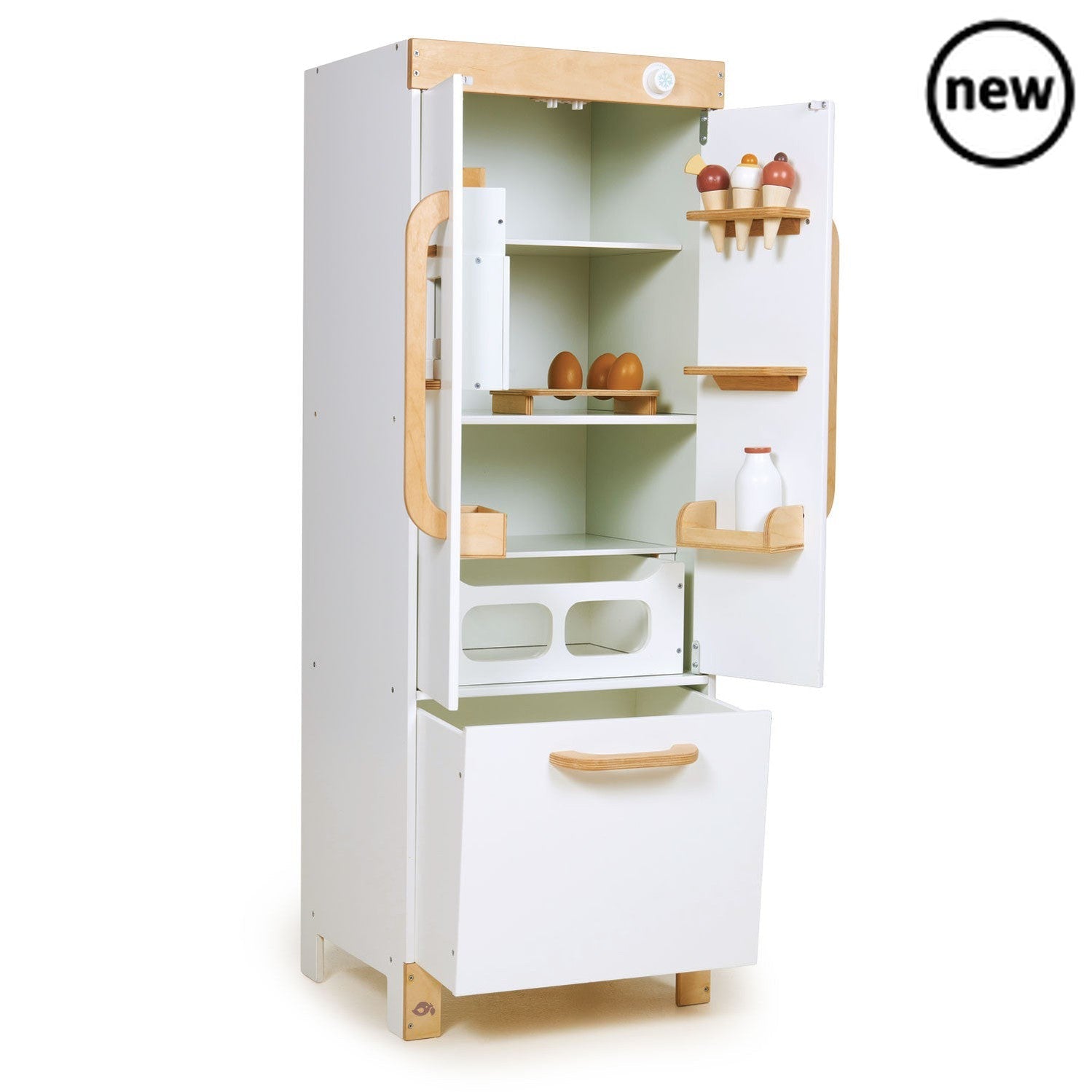 Tenderleaf Toys Wooden Refrigerator, Tenderleaf Toys Wooden Refrigerator,Wooden Toys,Tenderleaf, Tenderleaf Toys Wooden Refrigerator,Need somewhere to chill your ice-creams? A stand-alone white fridge-freezer makes a great addition to our La Fiamma Grand Kitchen. This stylish fridge has a real wow factor with a unique functioning ice cube dispenser which drops ice cubes with the press of a button. Comes with: 3 ice cream cornets 3 brown eggs on an e,Tenderleaf ToysNeed somewhere to chill your ice-creams? A 