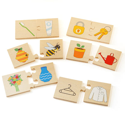 Things That Go Together, Things That Go Together | Wooden Puzzles | Bigjigs Toys, Things That Go Together,Things That Go Together Wooden Puzzle Encourage early learning and logical thinking with the Things That Go Together Wooden Puzzle. This delightful puzzle introduces children to everyday objects and helps them understand relationships between items, such as a bumblebee and aThings That Go Together Wooden Puzzle Encourage early learning and logical thinking with the Things That Go Together Wooden Puzzle.