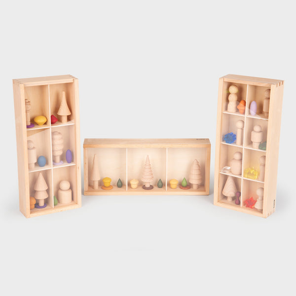 TickiT® Wooden Discovery Boxes, TickiT® Wooden Discovery Boxes,Natural play resources, Natural play ideas, wooden tinker tray,tinker tray play ideas, TickiT® Wooden Discovery Boxes,The TickiT Wooden Discovery Boxes provide an elegant and practical solution for organising and displaying small treasures. This beautiful set of beechwood boxes includes three trays with varying compartment layouts—one with 3, one with 6, and one with 8 sections. EachThe TickiT Wooden Discovery Boxes provide an elegant and practi