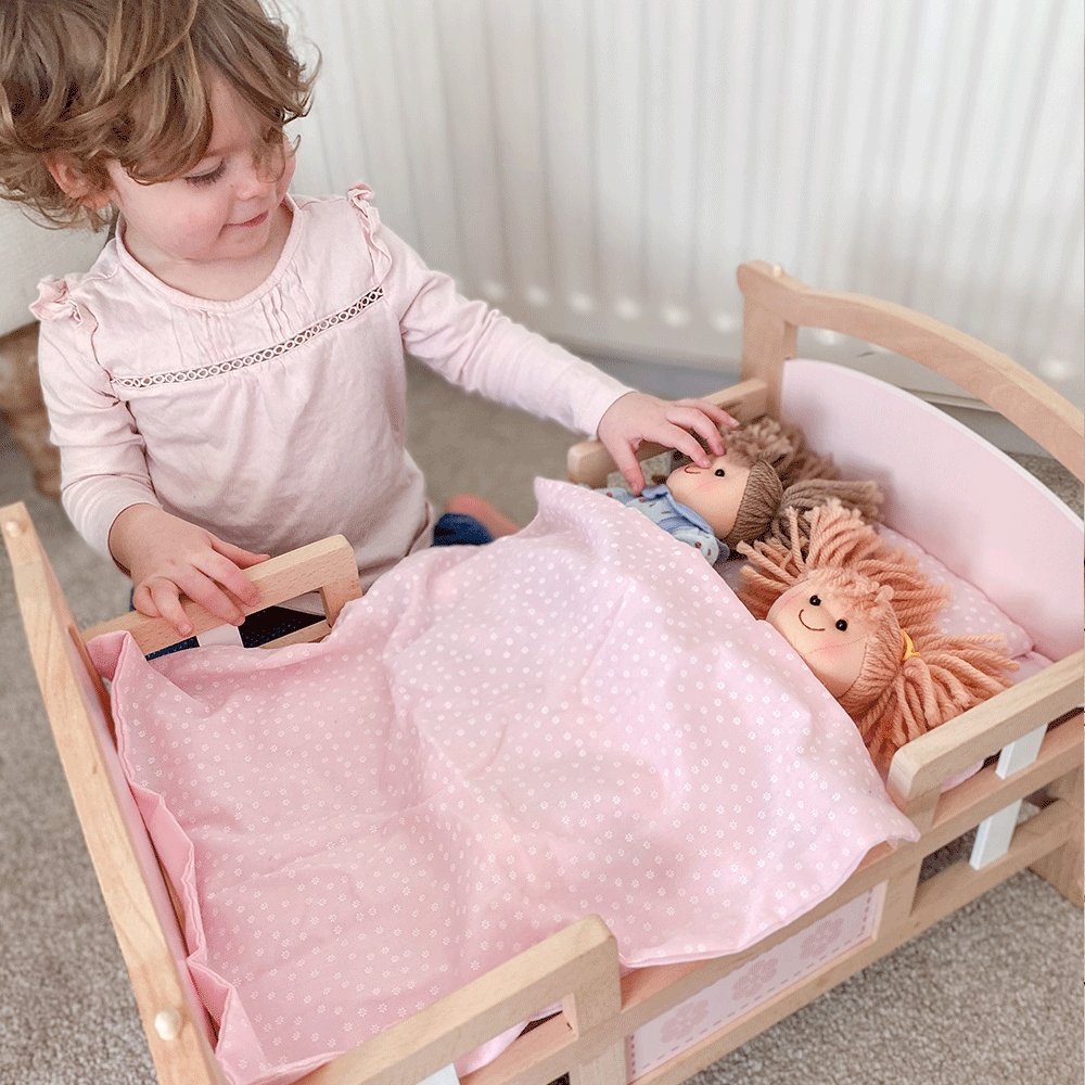 Tidlo 2-in-1 Dolls Cot, Tidlo 2-in-1 Dolls Cot,Pretend play cot, wooden cot toy, dolls toy cot, Tidlo 2-in-1 Dolls Cot,Send your doll to sleep in style with the Tidlo 2-in-1 Doll Cradle. This wooden dolls cot features contoured edges and rounded corners for extra safety. Children will love tucking their doll into their cot and rocking them to sleep. The baby doll cot has a two in one design that changes from a rocking cradle to a singl,Tidlo 2-in-1 Dolls CotSend your doll to sleep in style with the Tidlo 2-