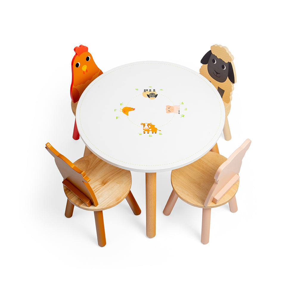 Tidlo Farm Furniture Pack, Tidlo Farm Furniture Pack,Children's table and chairs set, Wooden table for children.EYFS table and chairs, Tidlo Farm Furniture Pack,Transform the playroom, nursery or bedroom with our exclusive Tidlo Farm Furniture Pack. Features a farm-themed kids wooden table plus cow, pig, sheep, and chicken chairs. Perfect as a play table or dining table. Indoor use only. Made from high-quality, responsibly sourced materials, each piece in this kids furniture s,Tidlo Farm Furniture PackTrans