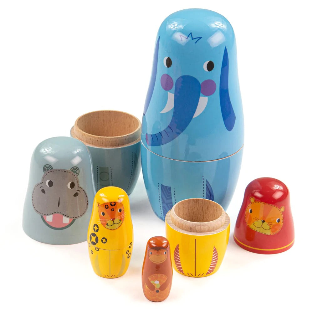 Tidlo Jungle Animal Russian Dolls, Tidlo Jungle Animal Russian Dolls,Russian Dolls,Wooden Russian Dolls toys,Russian doll toy,stacking wooden toys, Tidlo Jungle Animal Russian Dolls,The Tidlo Jungle Animal Russian Dolls encourages discussion and develop vocabulary as children talk about the different jungle animals featured on each Russian Doll.Discussing what food they eat, what noises they make, the type of environment they live in and soThe Tidlo Jungle Animal Russian Dolls encourages discussion and deve