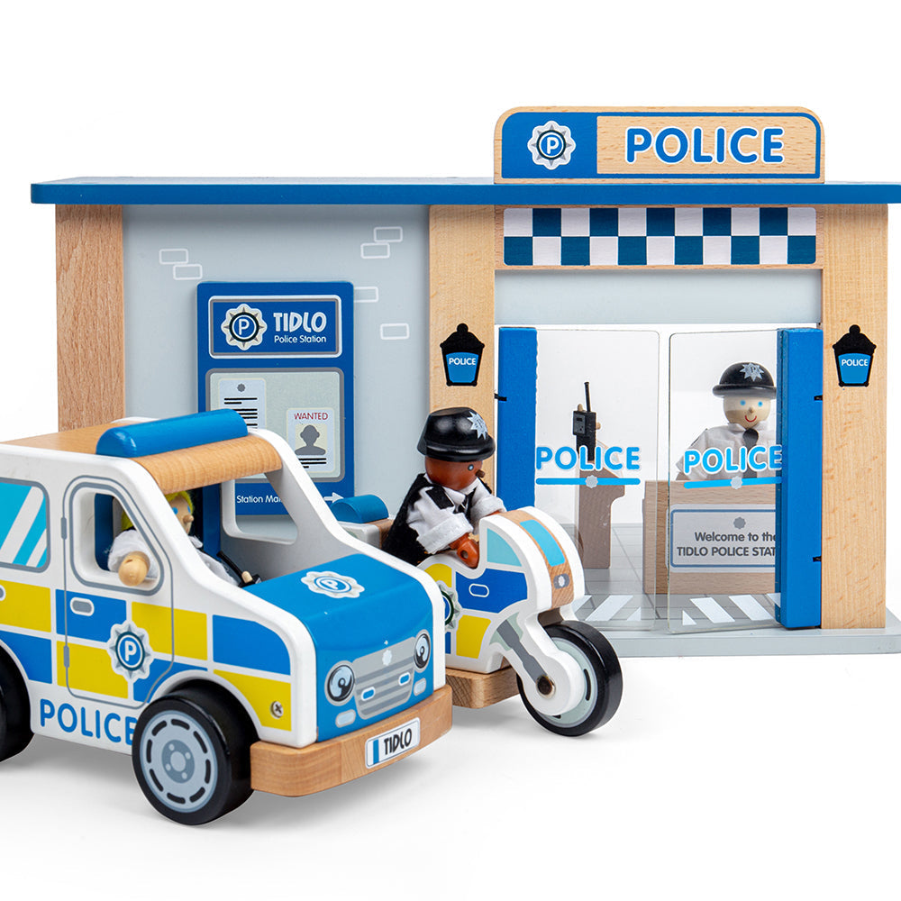 Tidlo Police Toy Bundle, Tidlo Police Toy Bundle, Tidlo toys, Wooden police cars,Toy Police cars,Toy police station,Wooden Police Station, Tidlo Police Toy Bundle,“You’re under arrest!” Get those baddies behind bars with our exclusive Tidlo Police Toy Bundle. Aspiring young police officers can indulge in hours of pretend play with the included Police Station, Police Car, Police Van, and Police Officers & Prisoner figures. Made from high-quality, responsibly sourced materials, ea,Tidlo Police Toy Bundle“You’