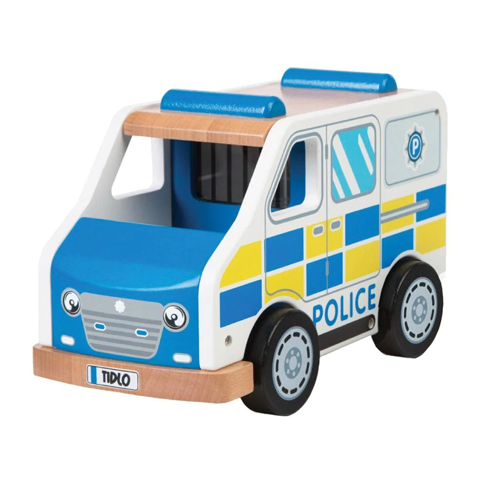 Tidlo Police Van, Tidlo Police Van,Tidlo Police Van,Police toys,police themed toys,wooden police toys,wooden toys, Tidlo Police Van,Race to the rescue in the Tidlo Police Van and catch the baddie before they get away! With a sturdy wooden construction, the police van is fully equipped and ready for any emergency, and is sure to have robbers everywhere shaking in their boots at the thought of being chased by this intricately designed vehicle! The Ti,Tidlo PoliceRace to the rescue in the Tidlo Police Van and 