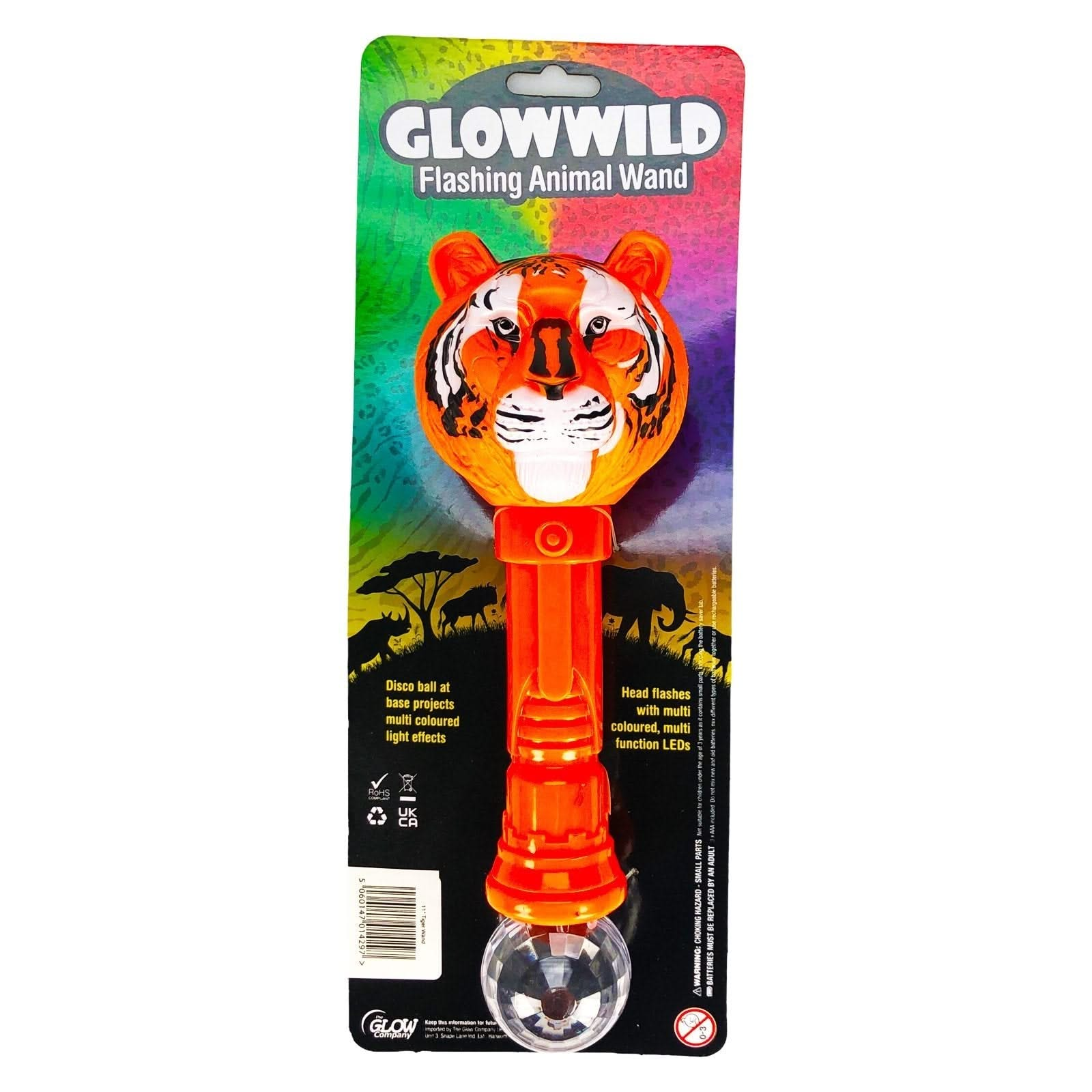 Tiger Mega Light Up Animal Wand 11", Tiger Mega Light Up Animal Wand 11"-Sensory Toys.Tiger Mega Light Up Animal Wand, Tiger Mega Light Up Animal Wand 11",Tiger, tiger burning bright! This funky tiger wand shines very brightly with multi coloured, multi function LEDs! A large wand measuring 11" long, this colourful baton is topped with a proud tiger head that illuminates and shines through a loop of incredible colour change effects! With a simple on/of function,Tiger, tiger burning bright! This funky tiger 