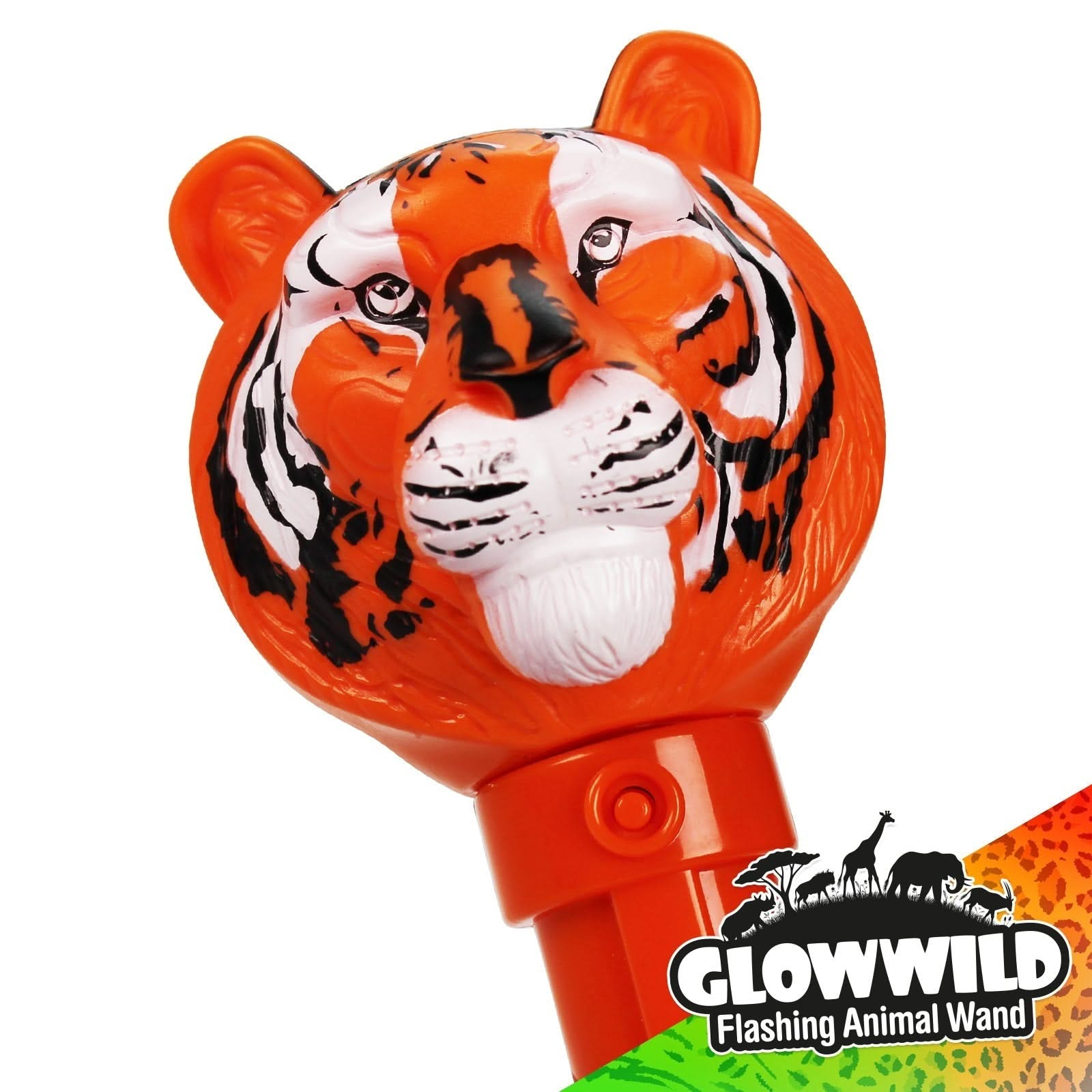 Tiger Mega Light Up Animal Wand 11", Tiger Mega Light Up Animal Wand 11"-Sensory Toys.Tiger Mega Light Up Animal Wand, Tiger Mega Light Up Animal Wand 11",Tiger, tiger burning bright! This funky tiger wand shines very brightly with multi coloured, multi function LEDs! A large wand measuring 11" long, this colourful baton is topped with a proud tiger head that illuminates and shines through a loop of incredible colour change effects! With a simple on/of function,Tiger, tiger burning bright! This funky tiger 