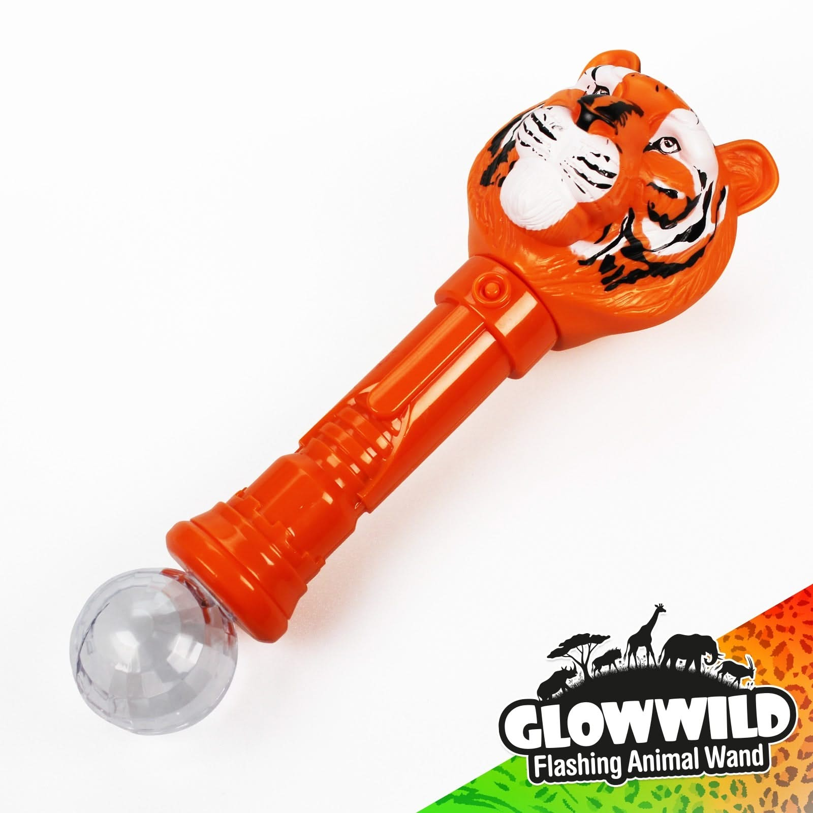 Tiger Mega Light Up Animal Wand 11", Tiger Mega Light Up Animal Wand 11"-Sensory Toys.Tiger Mega Light Up Animal Wand, Tiger Mega Light Up Animal Wand 11",Tiger, tiger burning bright! This funky tiger wand shines very brightly with multi coloured, multi function LEDs! A large wand measuring 11" long, this colourful baton is topped with a proud tiger head that illuminates and shines through a loop of incredible colour change effects! With a simple on/of function,Tiger, tiger burning bright! This funky tiger 